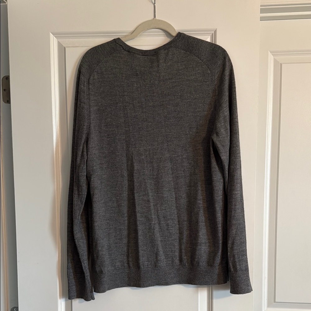 Express Gray V-Neck Pullover Sweater - image 3